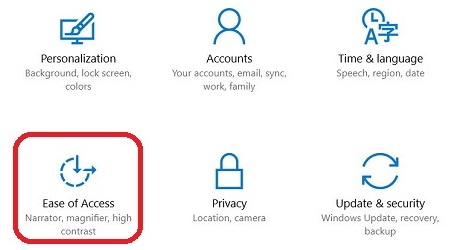 Windows 10 Ease of Access