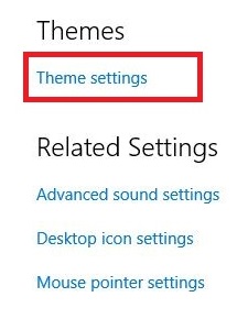 Windows 10 Themes, Theme Settings