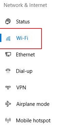 Windows 10 Network Settings, Wi-Fi