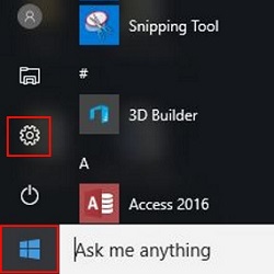 Windows Start Button, Settings