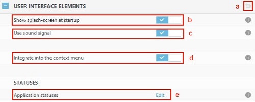 ESET User Interface Elements Choices