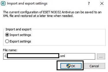 Import and Export Settings, Choose File
