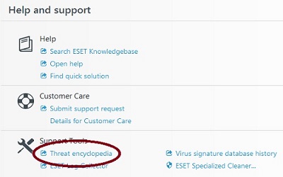 ESET Help and Support, Threat Encyclopedia