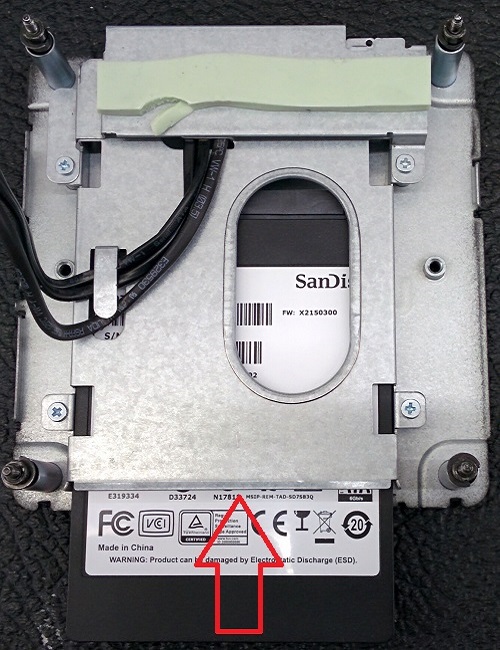 Hard drive connected in drive bay