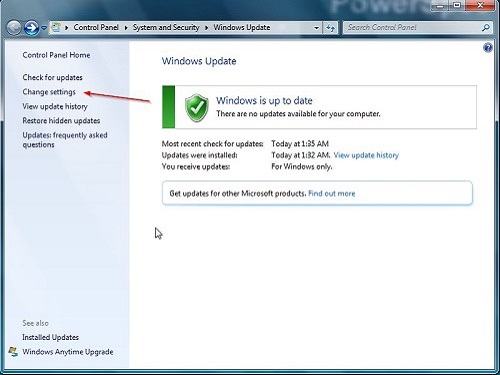 Windows 7 Windows Update Window