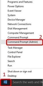 Windows Button, Administrator Command Prompt