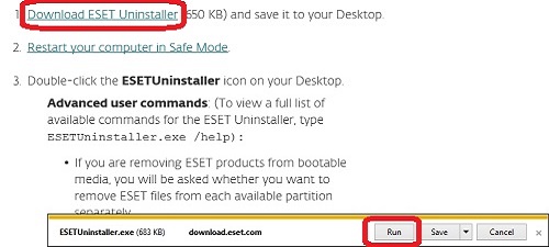 eset removal tool