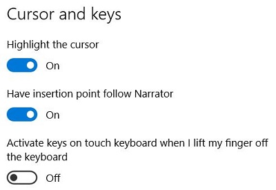 Cursor and keys