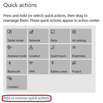 Quick actions, choose your quick actions