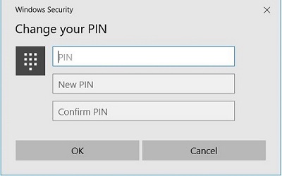 PIN, New PIN, Confirm PIN