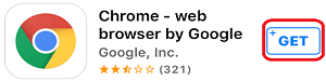 App Store, Google Chrome, Get Button