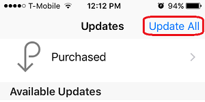 App Store, Update, Update All