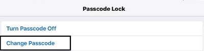 Passcode Lock, Change Passcode