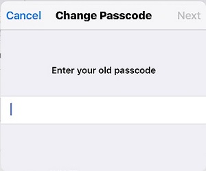 Change passcode, enter your old passcode