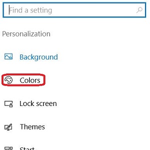Windows 10 Personalization, Colors