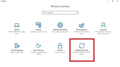 Windows 10 Settings - Update & Security