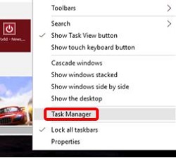 Windows 10 Task Bar, Task Manager