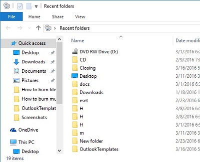 Recent Folders
