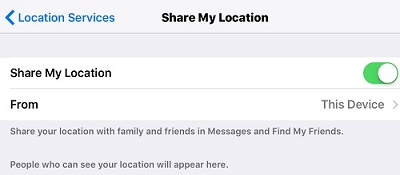 Share My Location, Messages, Find My Friends