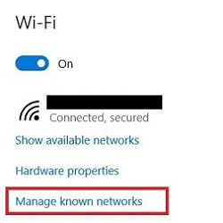 Manage Known Networks