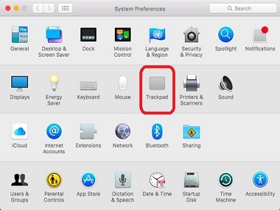 System Preferences, Trackpad