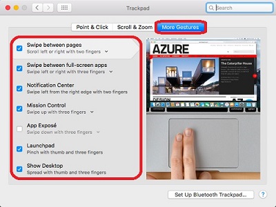 Trackpad, More Gestures