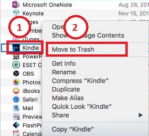 App to Uninstall, Move to Trash