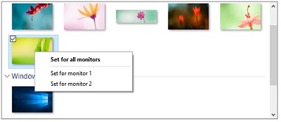 Background selection, Set for monitor