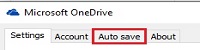 OneDrive Settings, Auto save