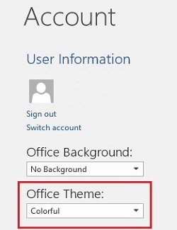 User Information, Office Theme