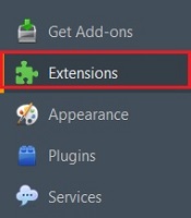 Add-on settings, Extensions