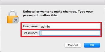 Mac OS X El Capitan, Username and Password confirmation