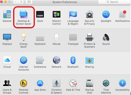 System Preferences, Desktop and Screen Saver