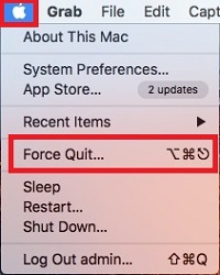 Apple Icon, Force Quit