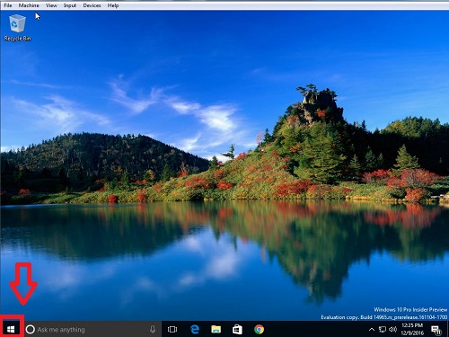 Windows 10 Desktop, Start Icon