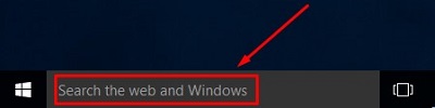 Windows 10 desktop, Search Bar