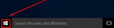 Windows 10 desktop, Start button