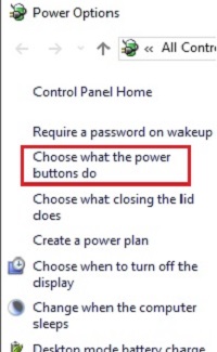 Power Options, Choose what the power buttons do