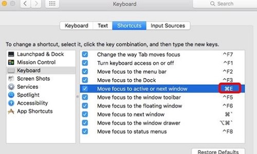 Keyboard, Desired Shortcut, Press Key Command