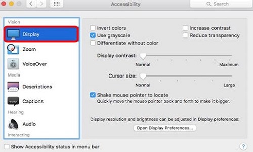 Accessibility, Display