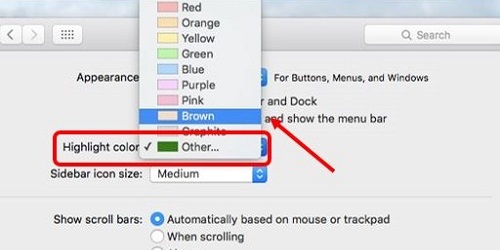 Mac OS X El Capitan General, Highlight Color, Choose desired Color