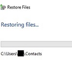 Restore files progress