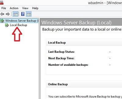 Windows Backup, Local Backup