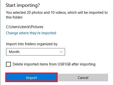 Importing options