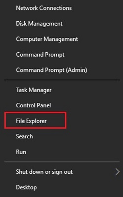 Quick Access Menu, File Explorer