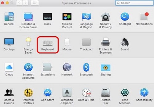 System Preferences, Keyboard