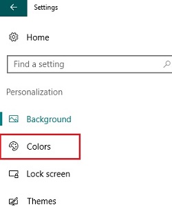 Windows Settings, Colors