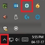 Task Bar, Show Hidden Icons, ESET Icon