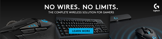 No Wires. No Limits. The Complete Wireless Solution for Gamers. Logitech.