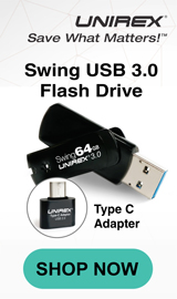 Unirex. Save what matters. Swing USB 3.0 Flash Drive.